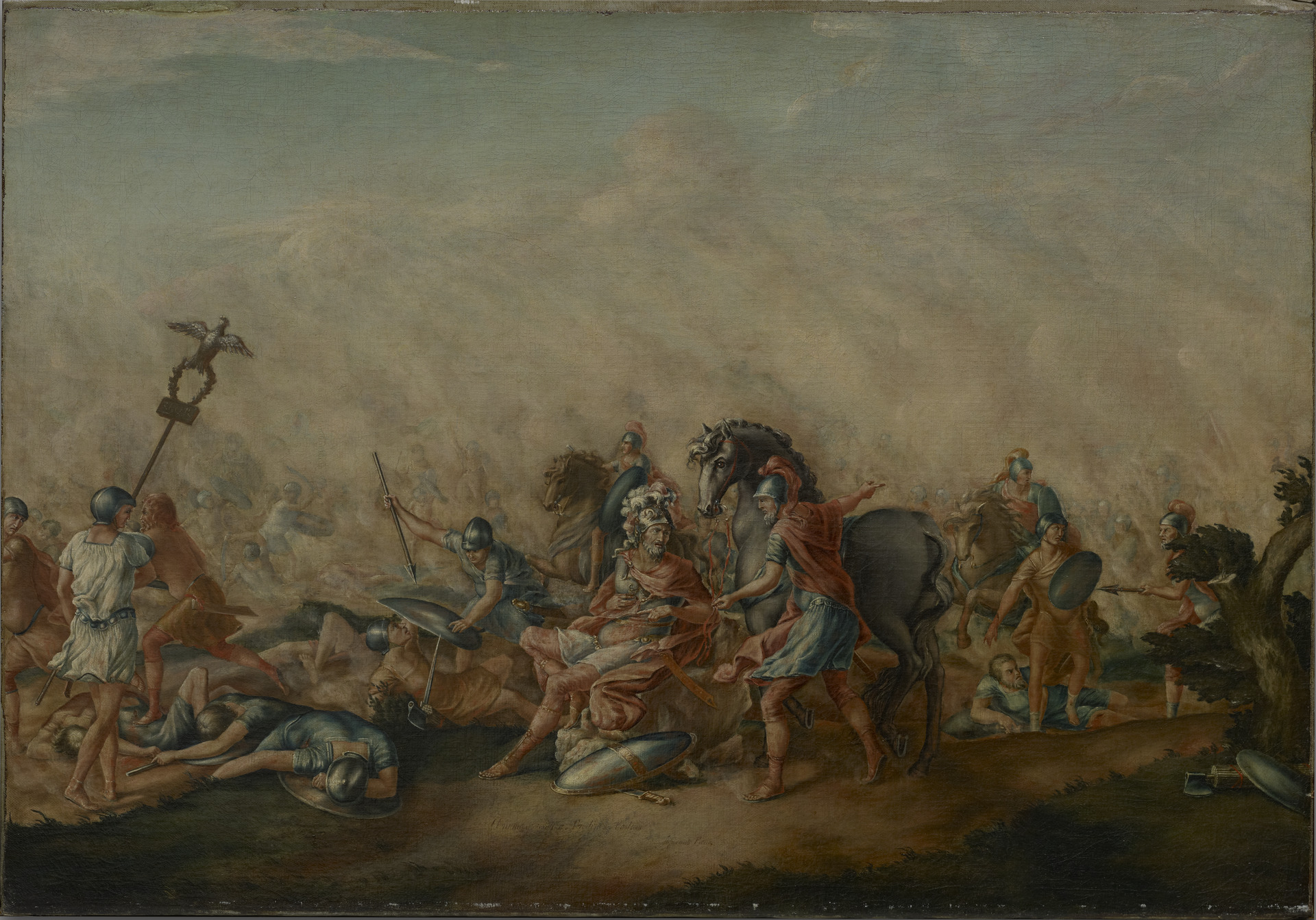 John Trumbull's eighteenth-century painting of the death of the Roman consul Paullus at Cannae