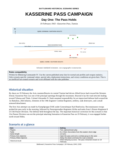 First page of 19 February 1943 — The Pass Holds